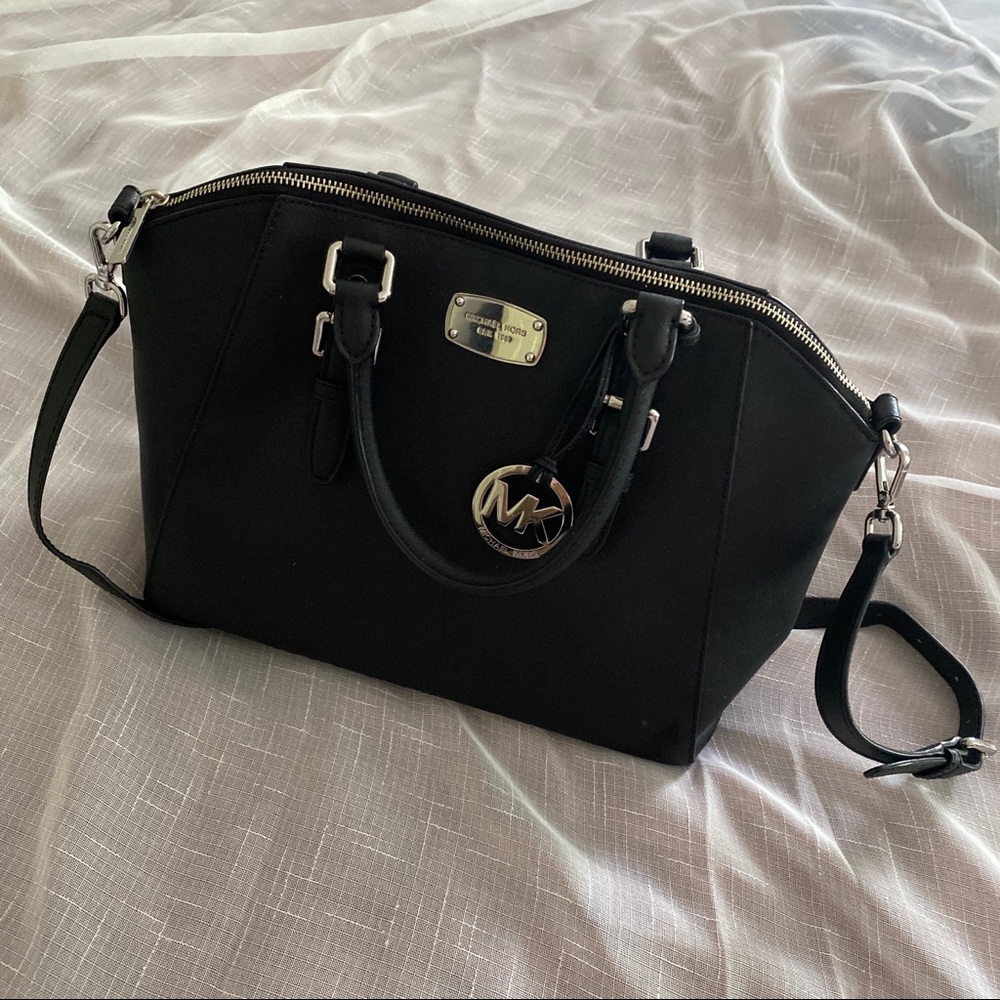 Michael Kors Ciara Large Satchel Handbag - Black